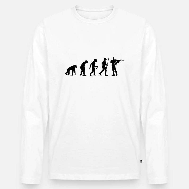 Super Hero Evolution - Männer Premium Bio Langarmshirt - Weiß