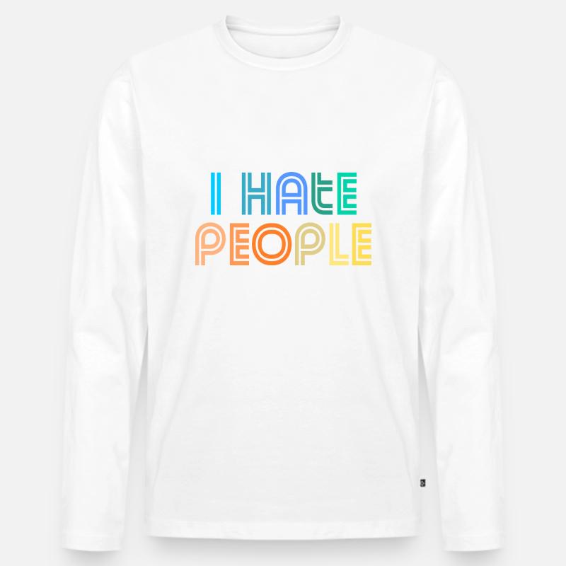 Ich hasse Menschen - Männer Premium Bio Langarmshirt - undefined