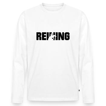 reining, western horse, sliding stop - Men's Premium Organic Long Sleeve Shirt - white - Front - Nico (187cm)