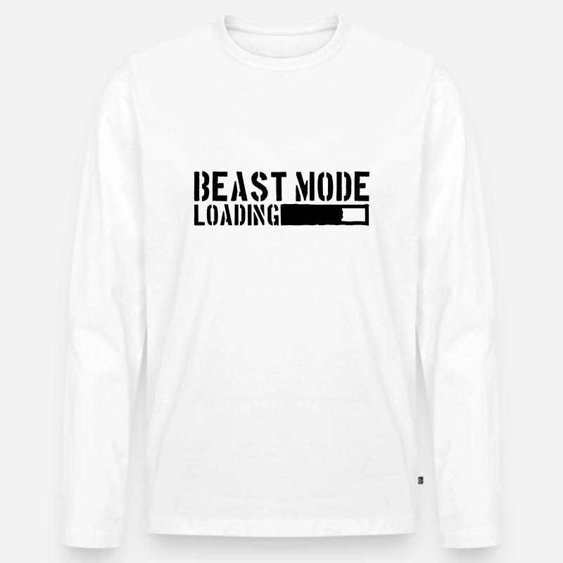Beast Mode Loading Power - Männer Premium Bio Langarmshirt - Weiß