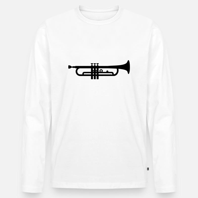 Trompete - Männer Premium Bio Langarmshirt - Weiß