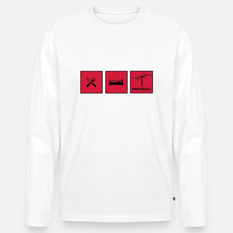 Amateurfunk - Männer Premium Bio Langarmshirt - Weiß