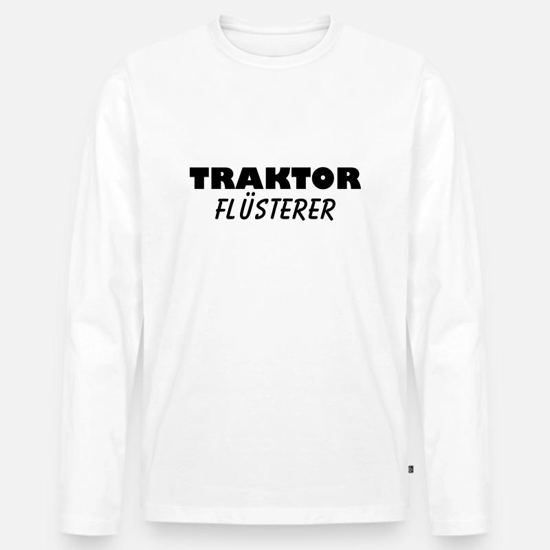 traktor flüsterer - Männer Premium Bio Langarmshirt - Weiß