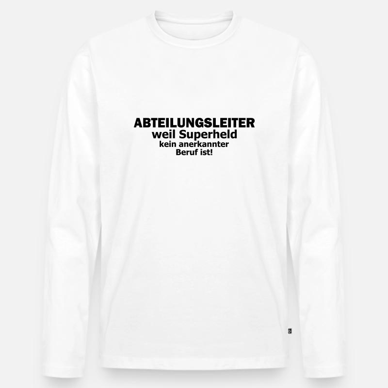 abteilungsleiter - Männer Premium Bio Langarmshirt - Weiß