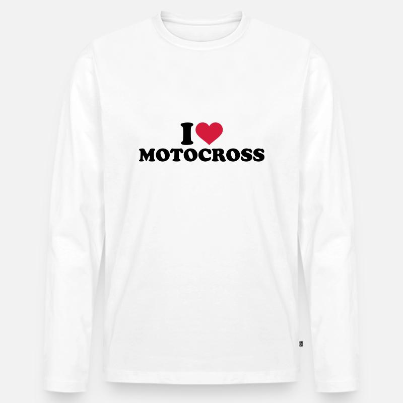 Motocross - Männer Premium Bio Langarmshirt - Weiß