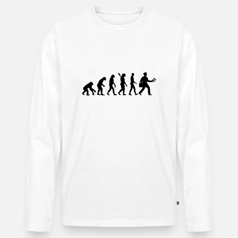 Evolution mailman - Men's Premium Organic Long Sleeve Shirt - white