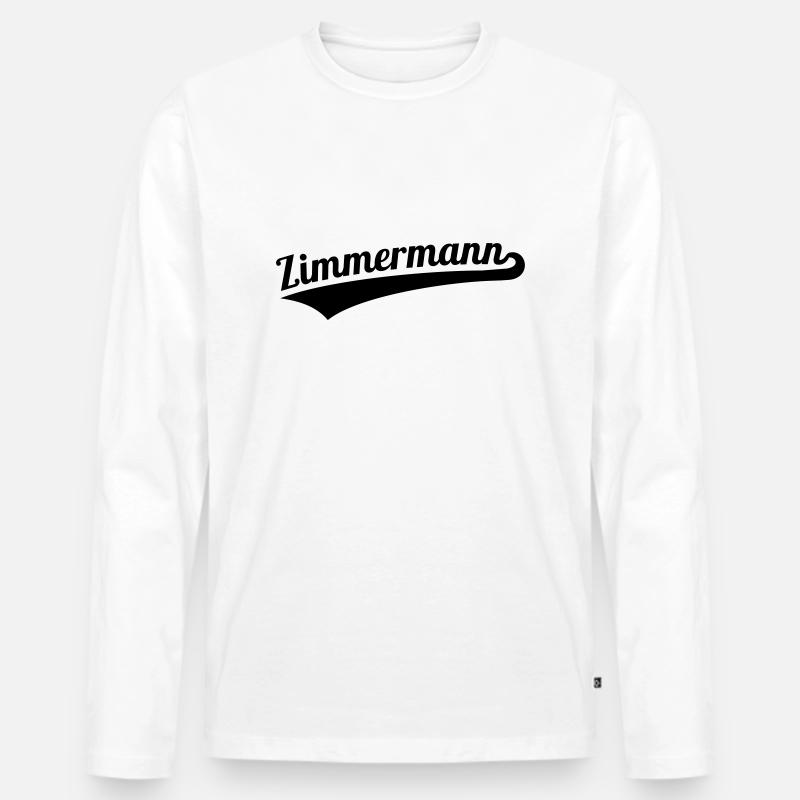 Zimmermann - Männer Premium Bio Langarmshirt - Weiß