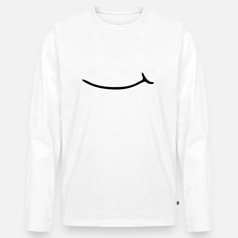 Bocca che ride. ridere - Maglia a manica lunga ecologica premium da uomo - bianco