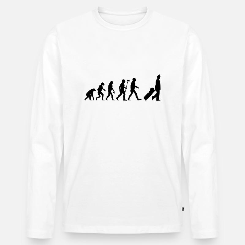 evolution pilot airplane pilot aviator - Men's Premium Organic Long Sleeve Shirt - white