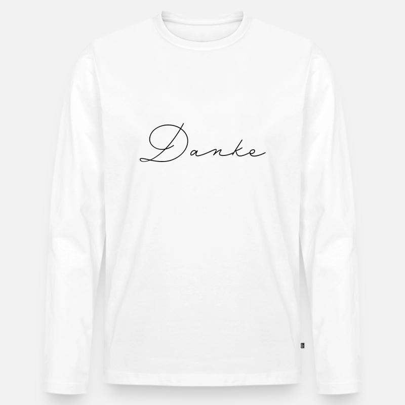Danke - Männer Premium Bio Langarmshirt - Weiß