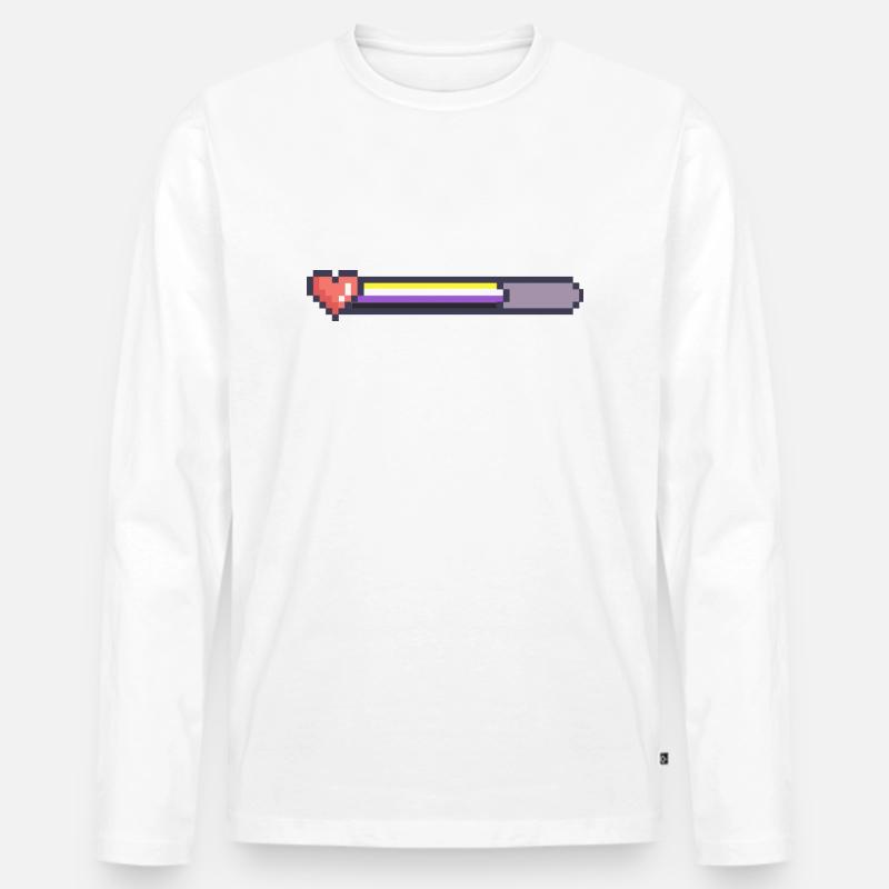 Non binary ladebalken - Männer Premium Bio Langarmshirt - Weiß