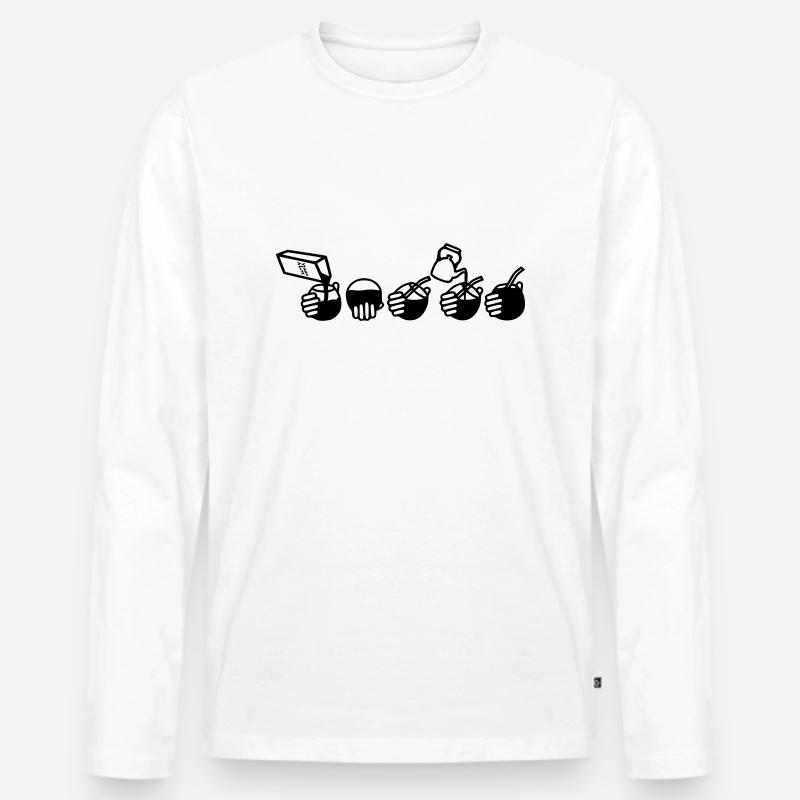 Yerba Getränk - Männer Premium Bio Langarmshirt - Weiß