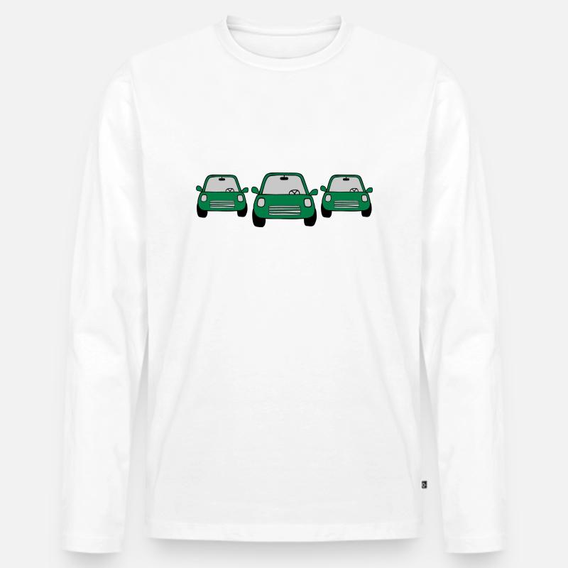 3 Autos Comic - Männer Premium Bio Langarmshirt - Weiß