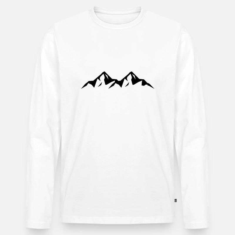 mountains - Männer Premium Bio Langarmshirt - Weiß