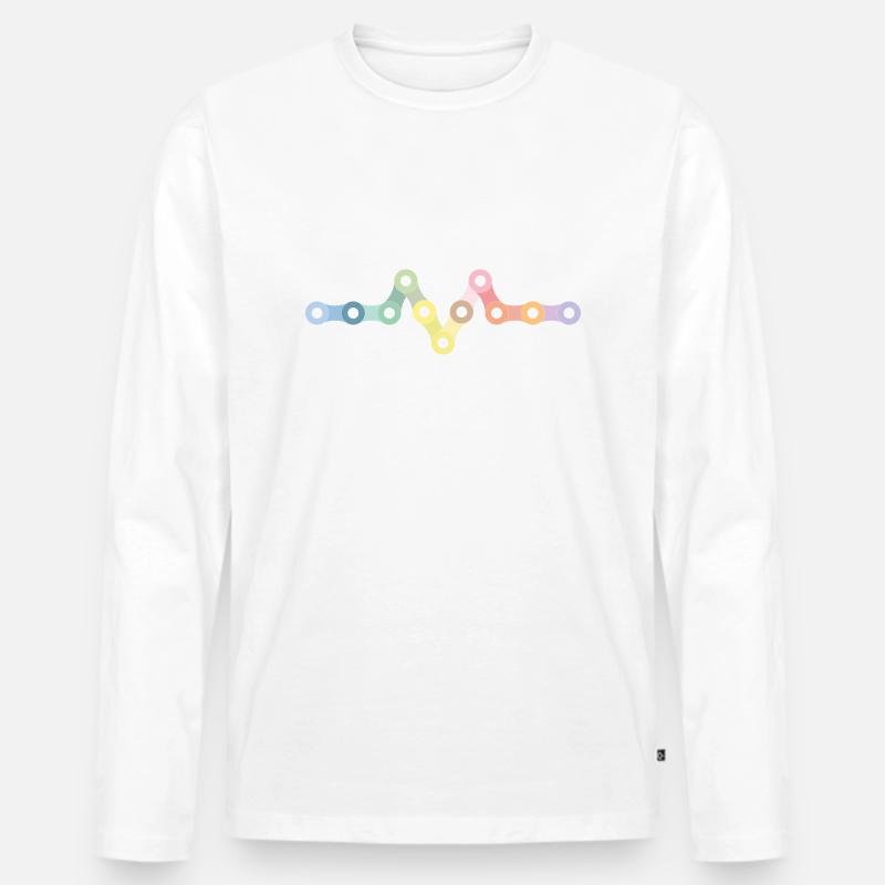 Fahrradkette - Männer Premium Bio Langarmshirt - Weiß