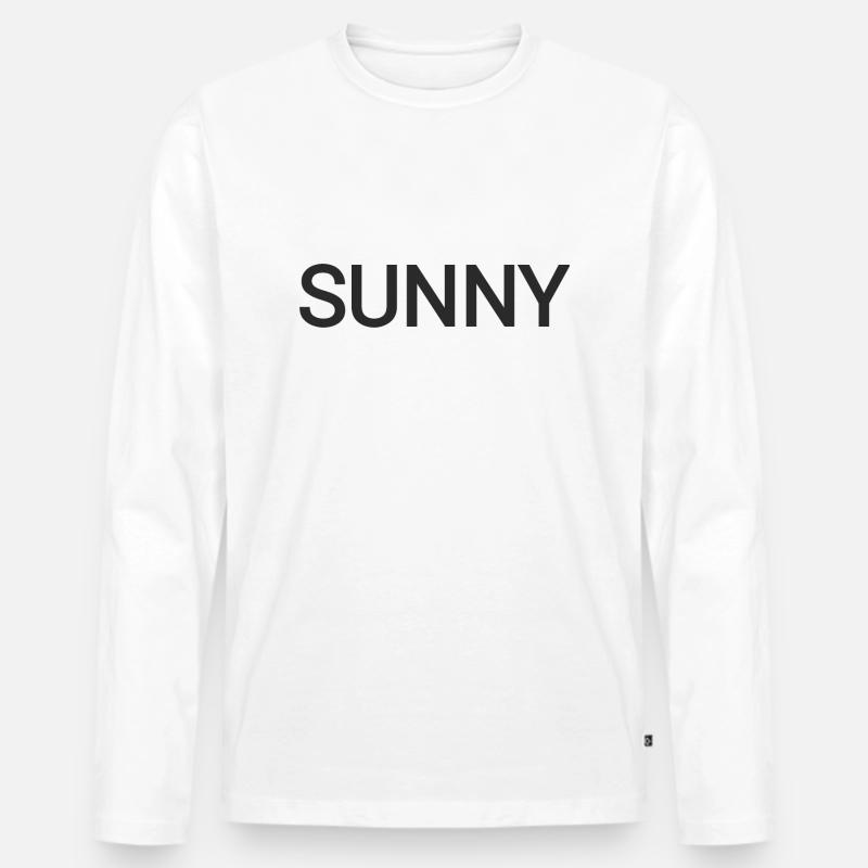 Sunny - Männer Premium Bio Langarmshirt - Weiß