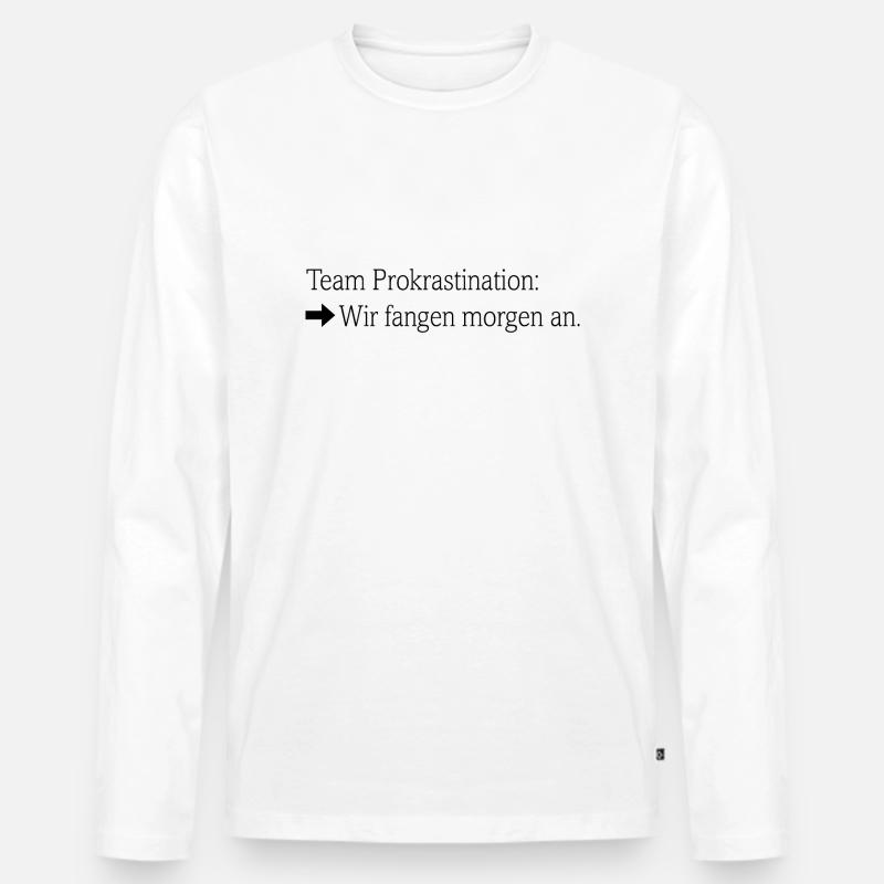 Team Prokrastination - Männer Premium Bio Langarmshirt - Weiß