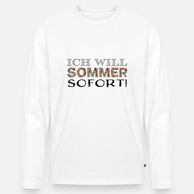 Ich will Sommer. Sofort! - Männer Premium Bio Langarmshirt - Weiß