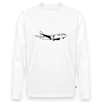 avion - T-shirt manches longues Premium bio Homme - blanc - Devant - Nico (187cm)