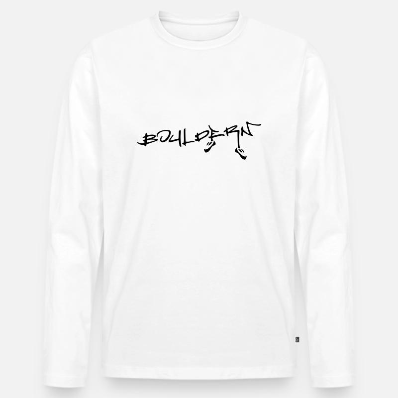 Bouldern - Männer Premium Bio Langarmshirt - Weiß