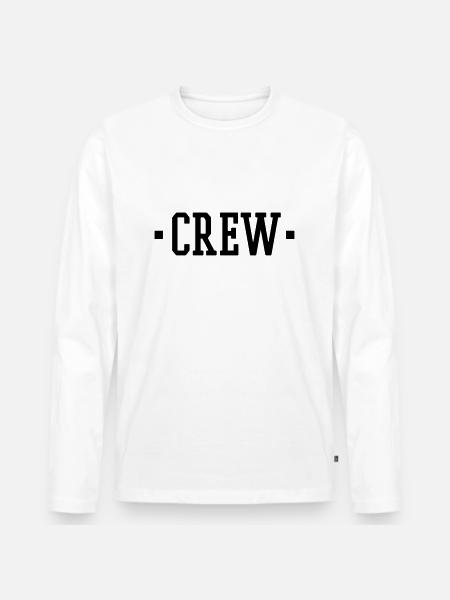 CREW - Männer Premium Bio Langarmshirt - Weiß