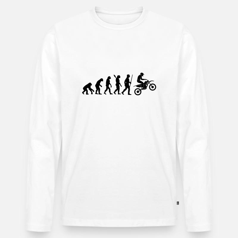 MOTORRAD EVOLUTION - Männer Premium Bio Langarmshirt - Weiß