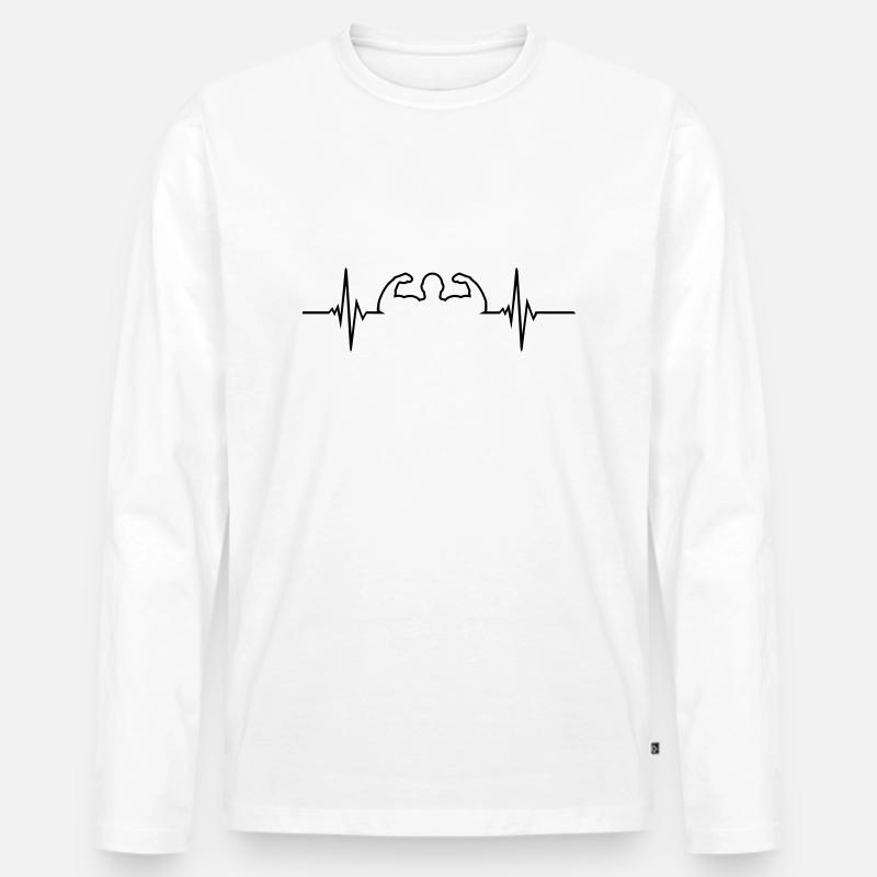 Pulse - Bodybuilding - Männer Premium Bio Langarmshirt - Weiß