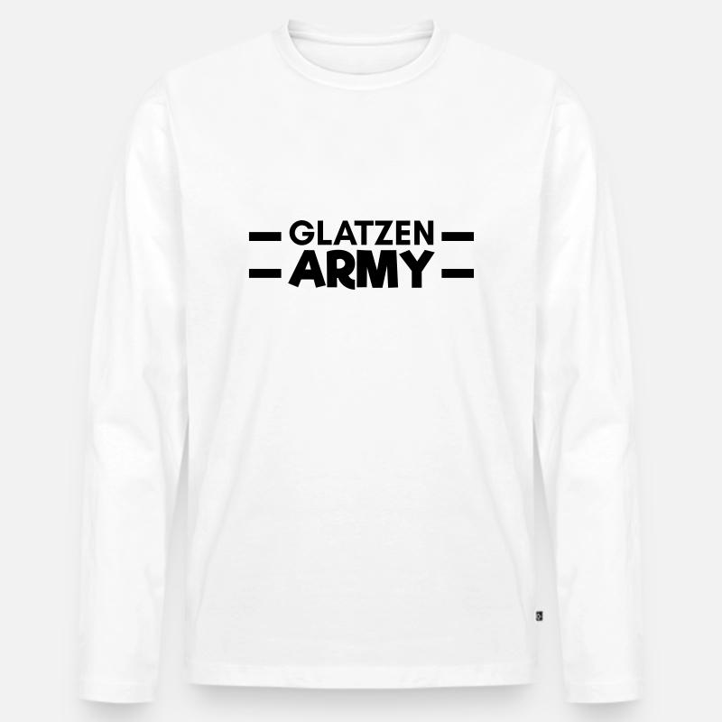 Glatzen Army - Männer Premium Bio Langarmshirt - Weiß