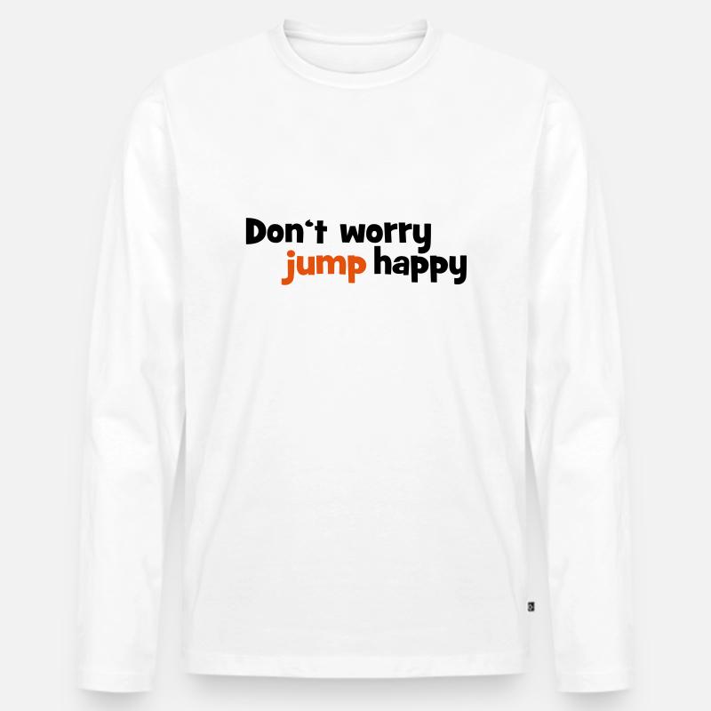 springen - Männer Premium Bio Langarmshirt - Weiß