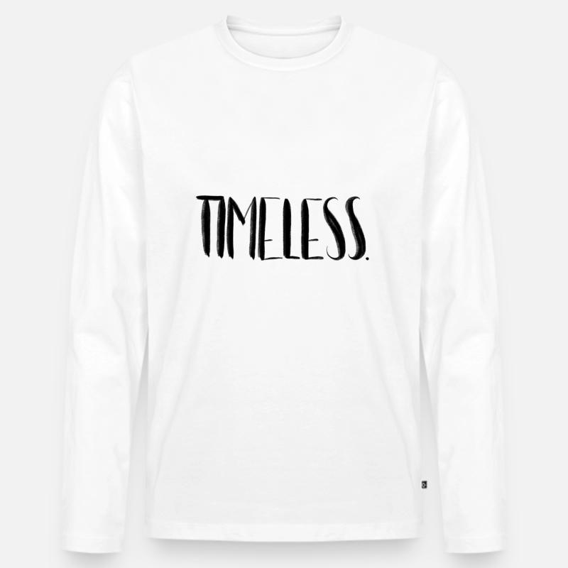 Timeless - Männer Premium Bio Langarmshirt - Weiß