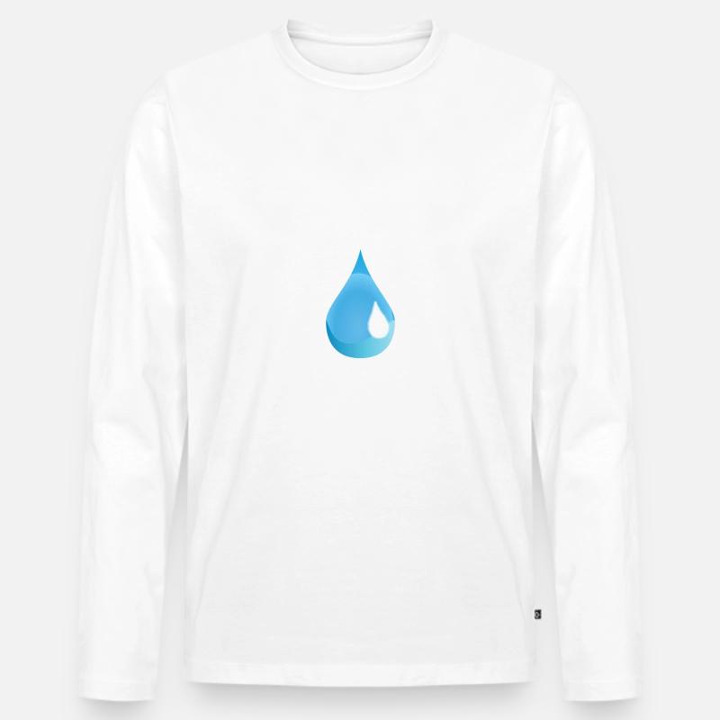 Tear Drop - Männer Premium Bio Langarmshirt - Weiß