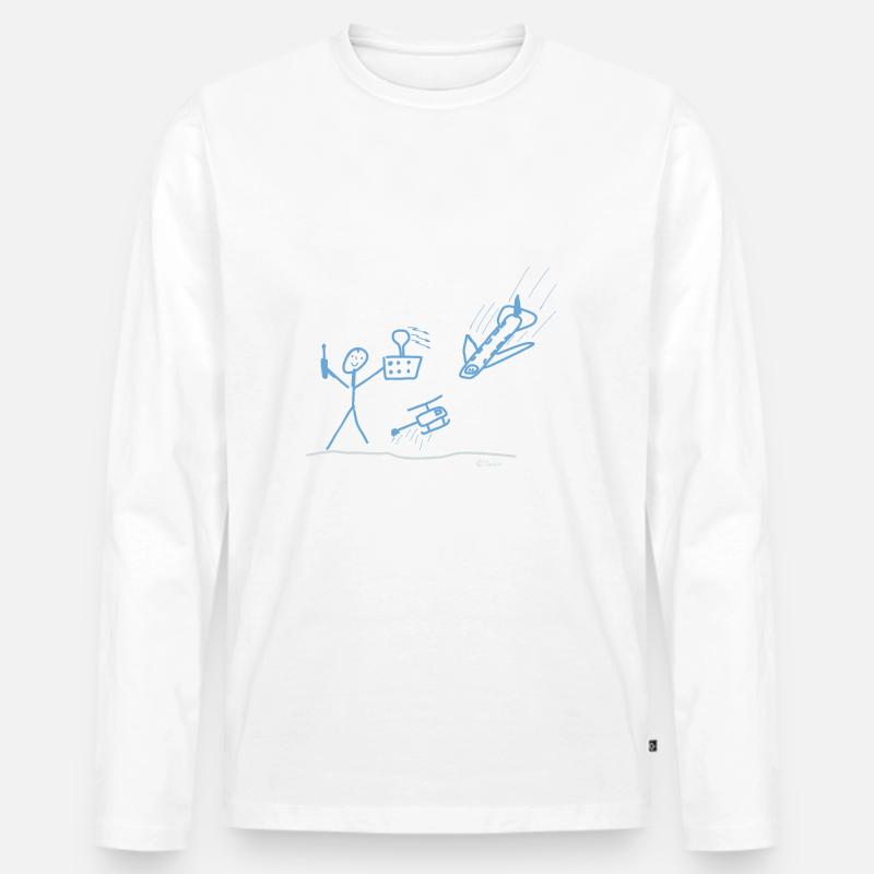 Modellbauer Flugzeug, Luftfahrt RC - Männer Premium Bio Langarmshirt - Weiß