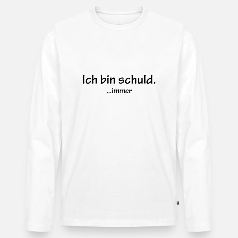 ich bin schuld - Männer Premium Bio Langarmshirt - Weiß