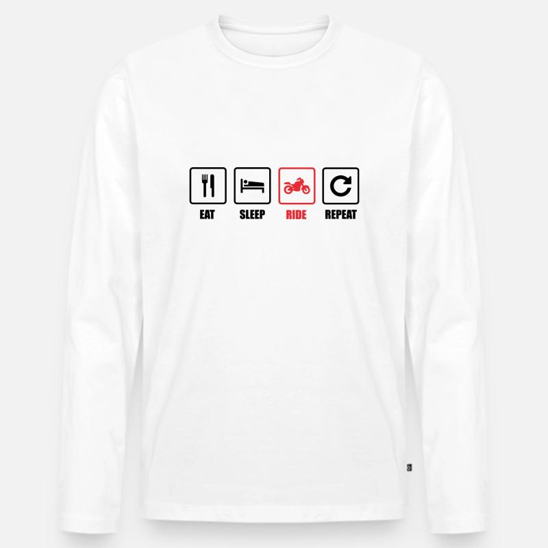 Bikers - Männer Premium Bio Langarmshirt - Weiß