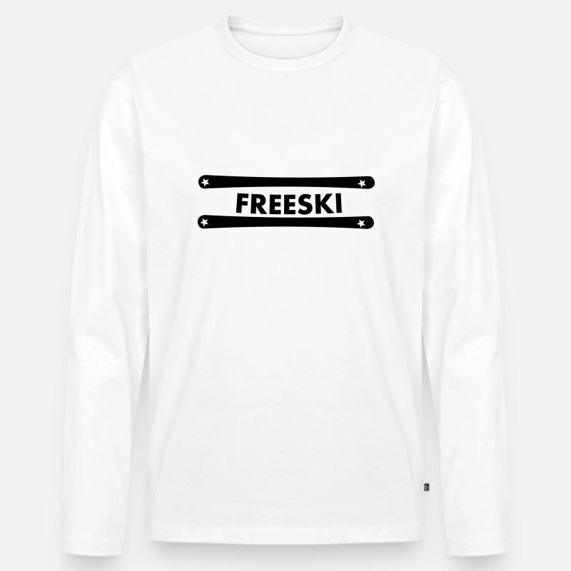 SKI,APRES SKI,SCHNEE,BERGE,FREESKI,TELEMARK,0815 - Männer Premium Bio Langarmshirt - Weiß