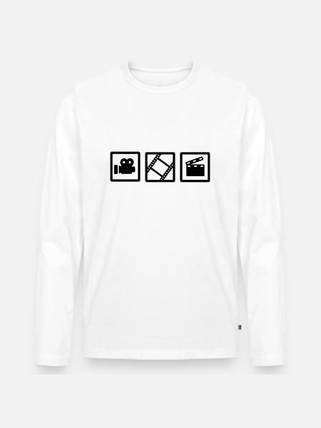 Film - Männer Premium Bio Langarmshirt - Weiß