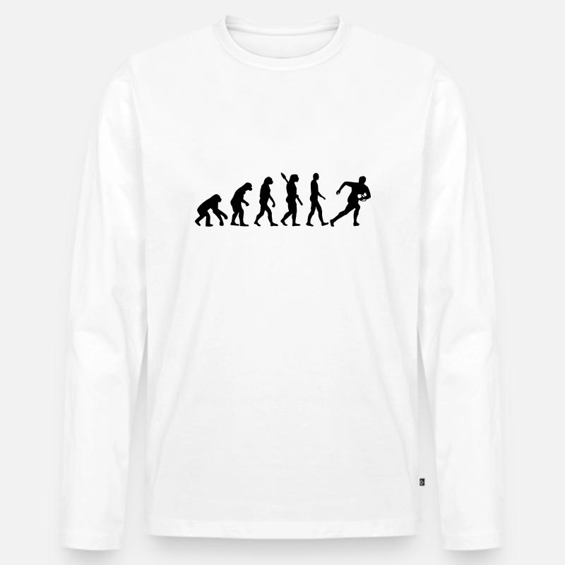 Rugby - Männer Premium Bio Langarmshirt - Weiß