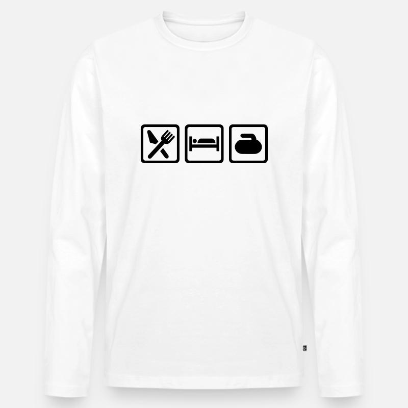 Curling - Männer Premium Bio Langarmshirt - Weiß