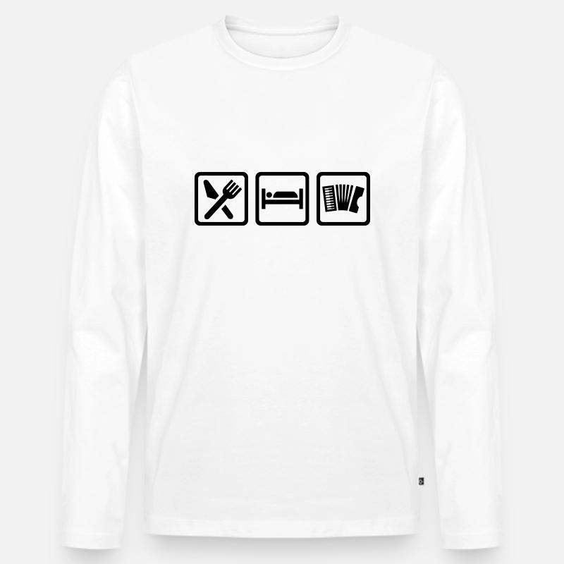 Akkordeon - Männer Premium Bio Langarmshirt - Weiß
