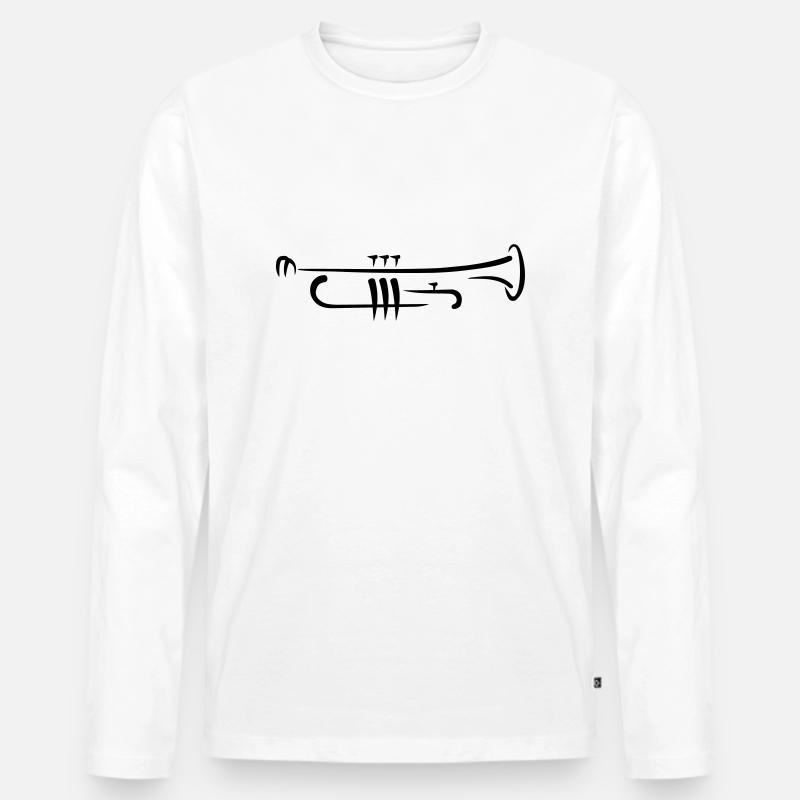 Trompete - Männer Premium Bio Langarmshirt - Weiß