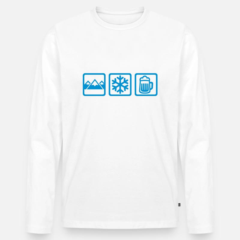 Apres Ski - Männer Premium Bio Langarmshirt - Weiß