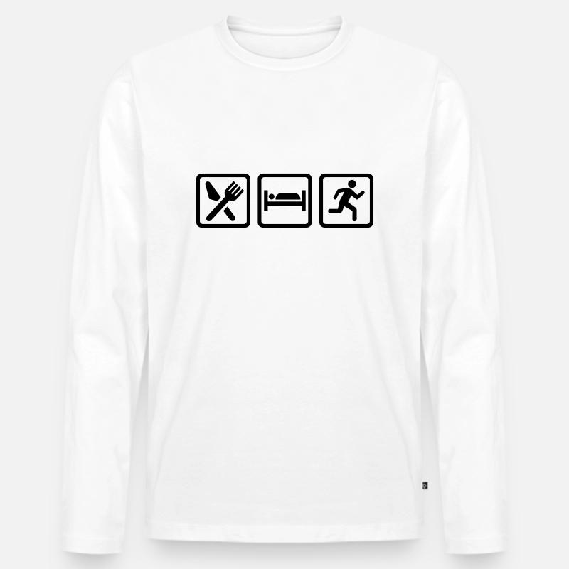 Laufen - Männer Premium Bio Langarmshirt - Weiß