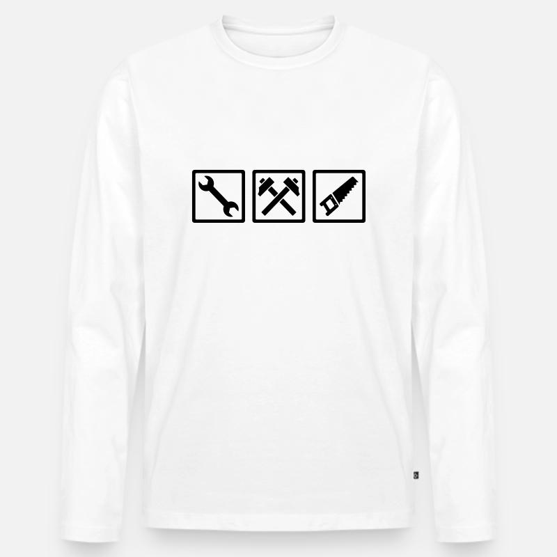 Handwerker - Männer Premium Bio Langarmshirt - Weiß