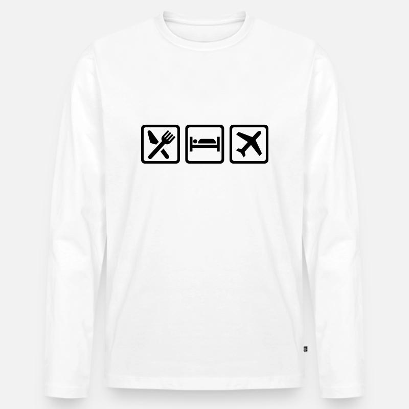 Flugzeug - Männer Premium Bio Langarmshirt - Weiß