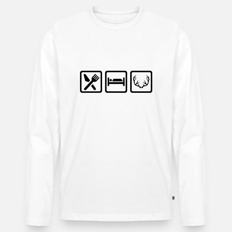 Jäger - Männer Premium Bio Langarmshirt - Weiß