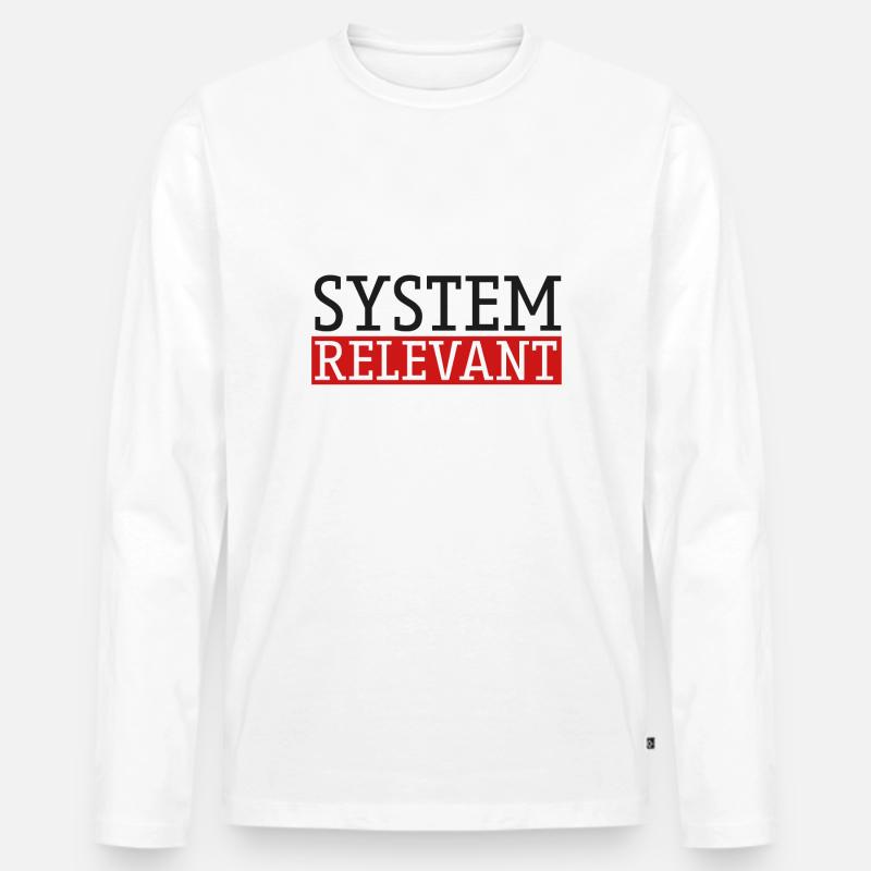systemrelevant 2 mit rot - Männer Premium Bio Langarmshirt - Weiß