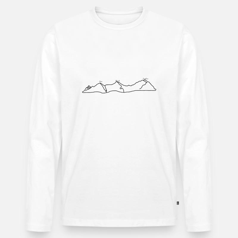 Eiger, Mönch und Jungfrau - Männer Premium Bio Langarmshirt - Weiß