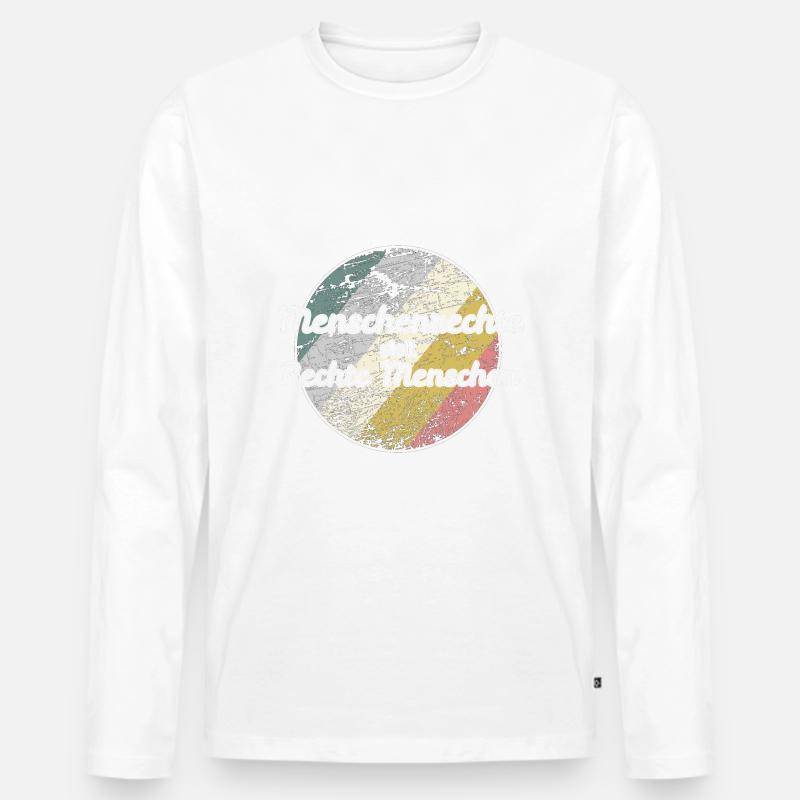 Menschenrechte statt rechte Menschen - Männer Premium Bio Langarmshirt - undefined