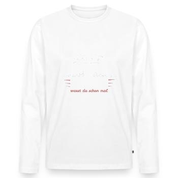 arbeitslos Spruch - Männer Premium Bio Langarmshirt - Weiß - Vorne - Nico (187cm)