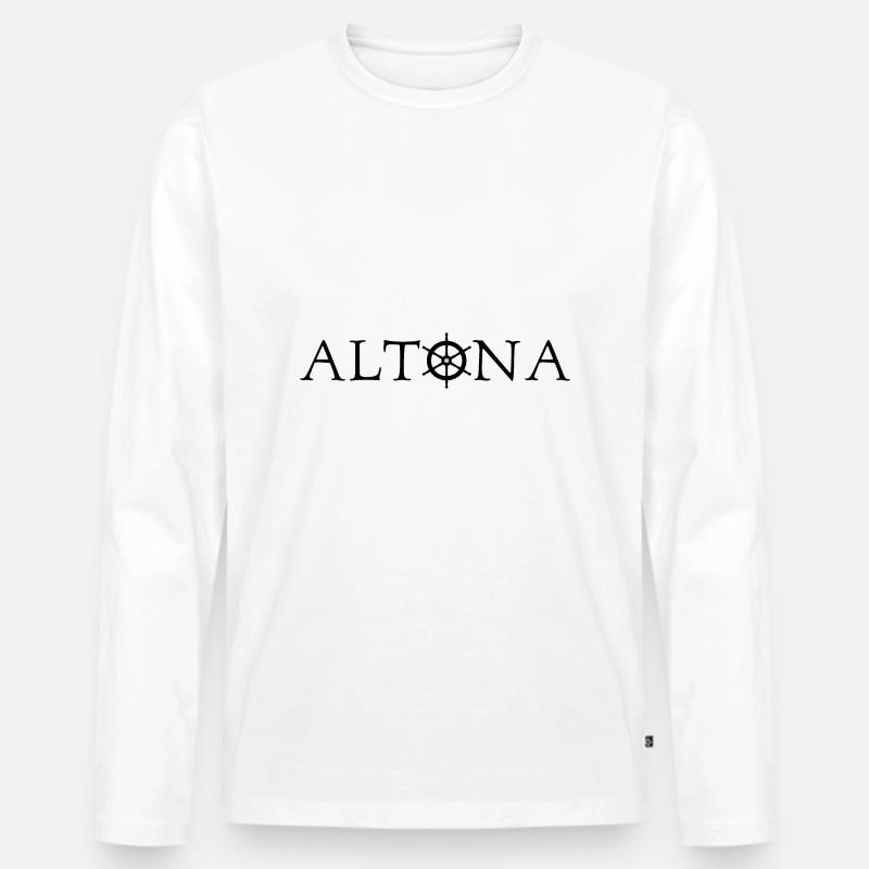 Altona - Männer Premium Bio Langarmshirt - Weiß